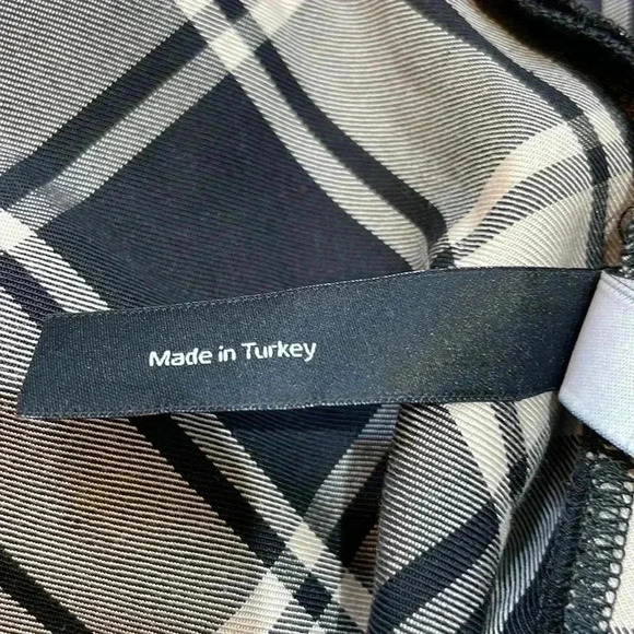 Mother of Pearl TEGAN 100% Lyocell Checked Black Cream - Picture 8 of 8